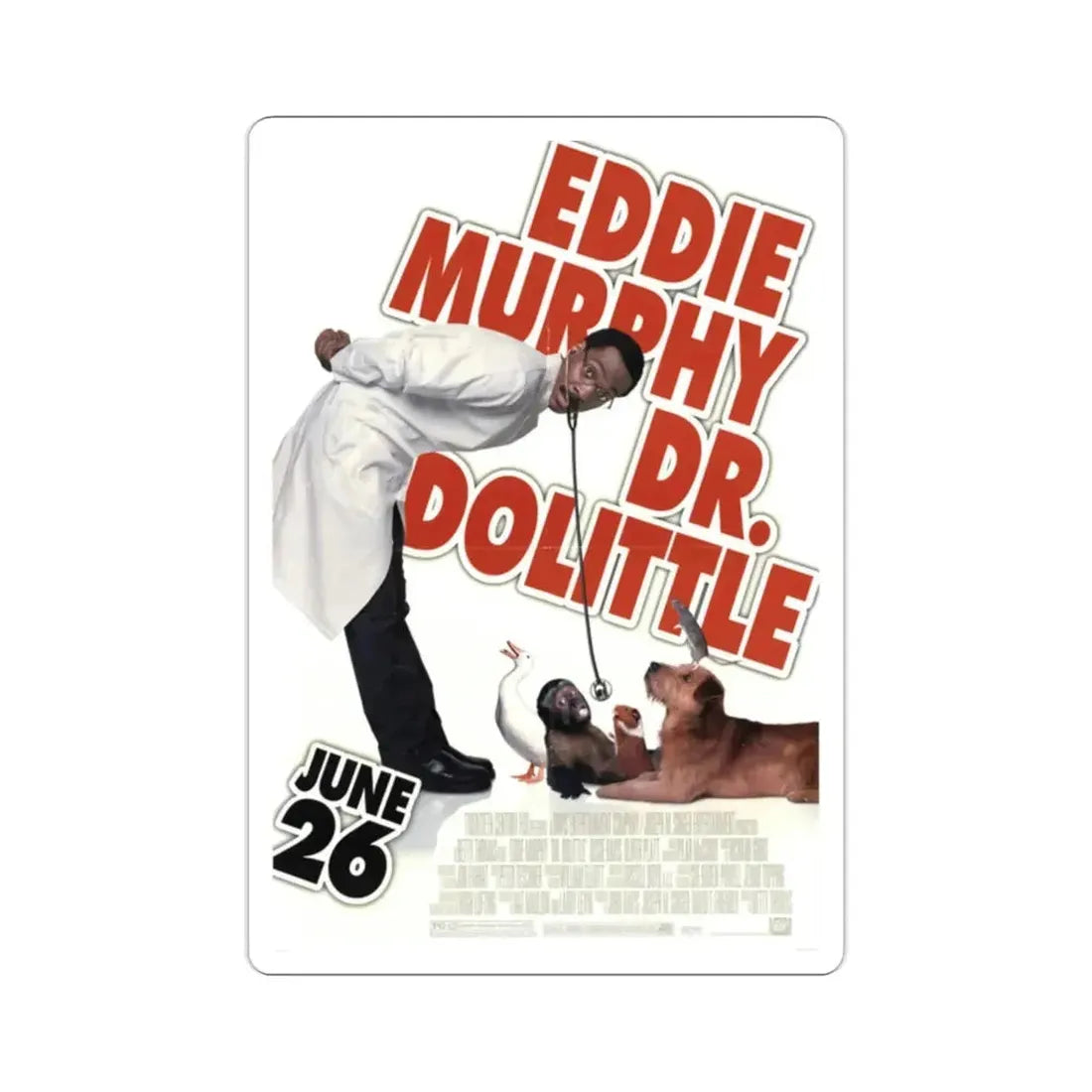Doctor Dolittle 1998 Movie Poster STICKER Vinyl Die-Cut Decal - The Sticker Space