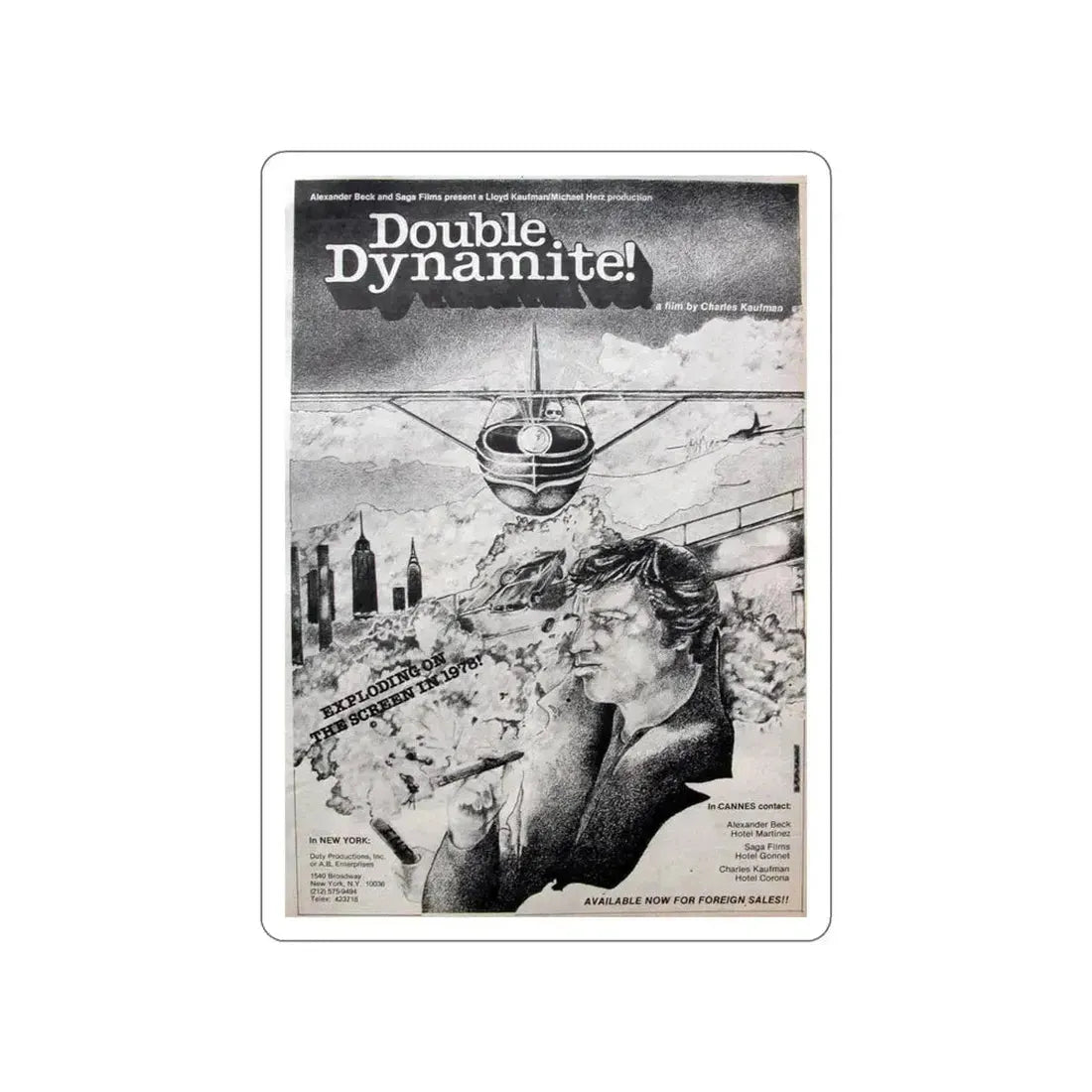 DOUBLE DYNAMITE! 1951 Movie Poster STICKER Vinyl Die-Cut Decal - The Sticker Space