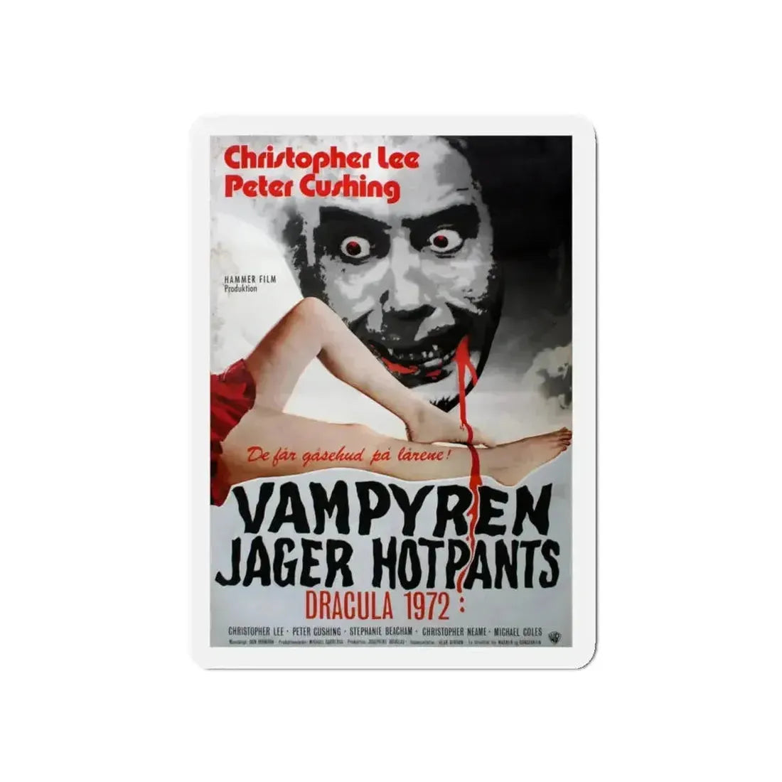 DRACULA A.D. 1972 (DANISH) Movie Poster - Refrigerator Magnet - The Sticker Space