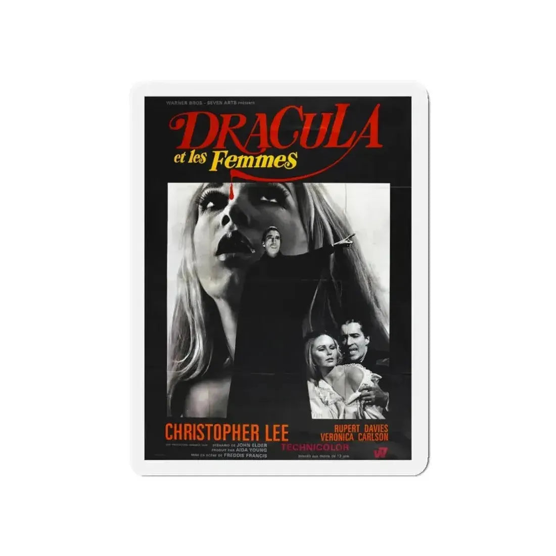 DRACULA HAS RISEN FROM THE GRAVE (FRENCH) 1968 Movie Poster - Refrigerator Magnet - The Sticker Space
