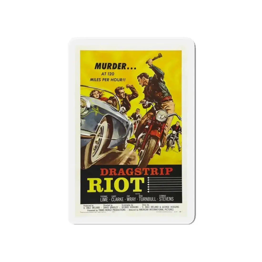 DRAGSTRIP RIOT 1958 Movie Poster - Refrigerator Magnet - The Sticker Space