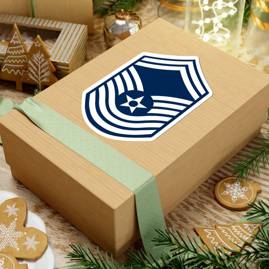 E9 USAF CMSgt 1967-1991 (United States) (Military Rank) STICKER Vinyl Kiss-Cut Decal - The Sticker Space