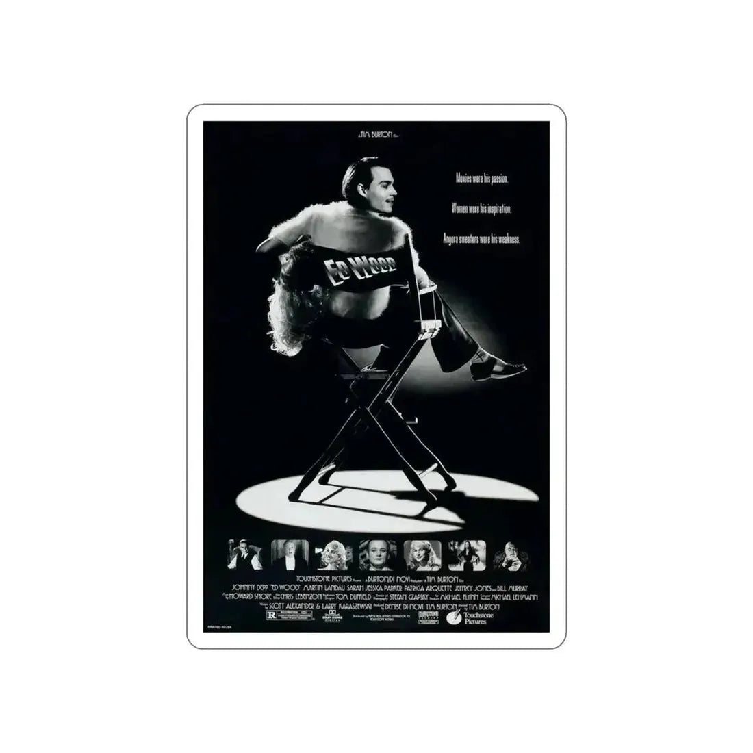 ED WOOD 1994 Movie Poster STICKER Vinyl Die-Cut Decal - The Sticker Space