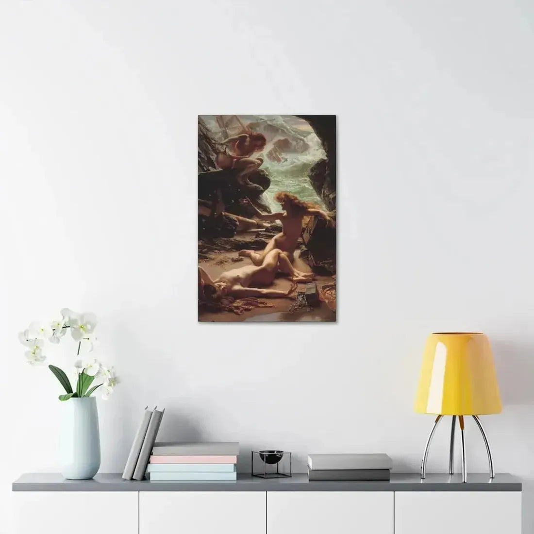 Edward John Poynter (1836-1919) Cave of the Storm Nymphs 1903 - Canvas Wall Art - The Sticker Space