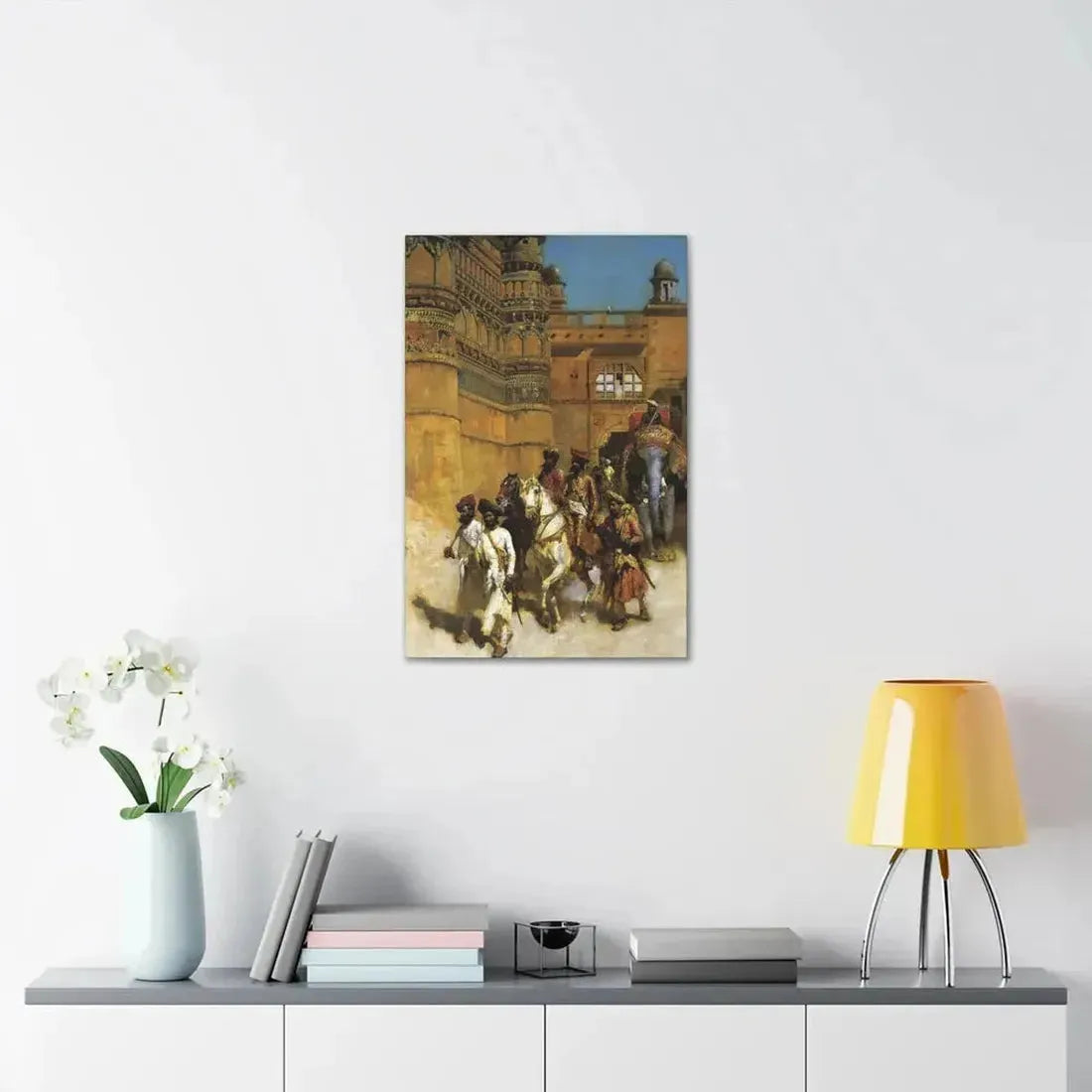 Edwin Lord Weeks (1849-1903) The Maharahaj of Gwalior Before His Palace c1887 - Canvas Wall Art - The Sticker Space