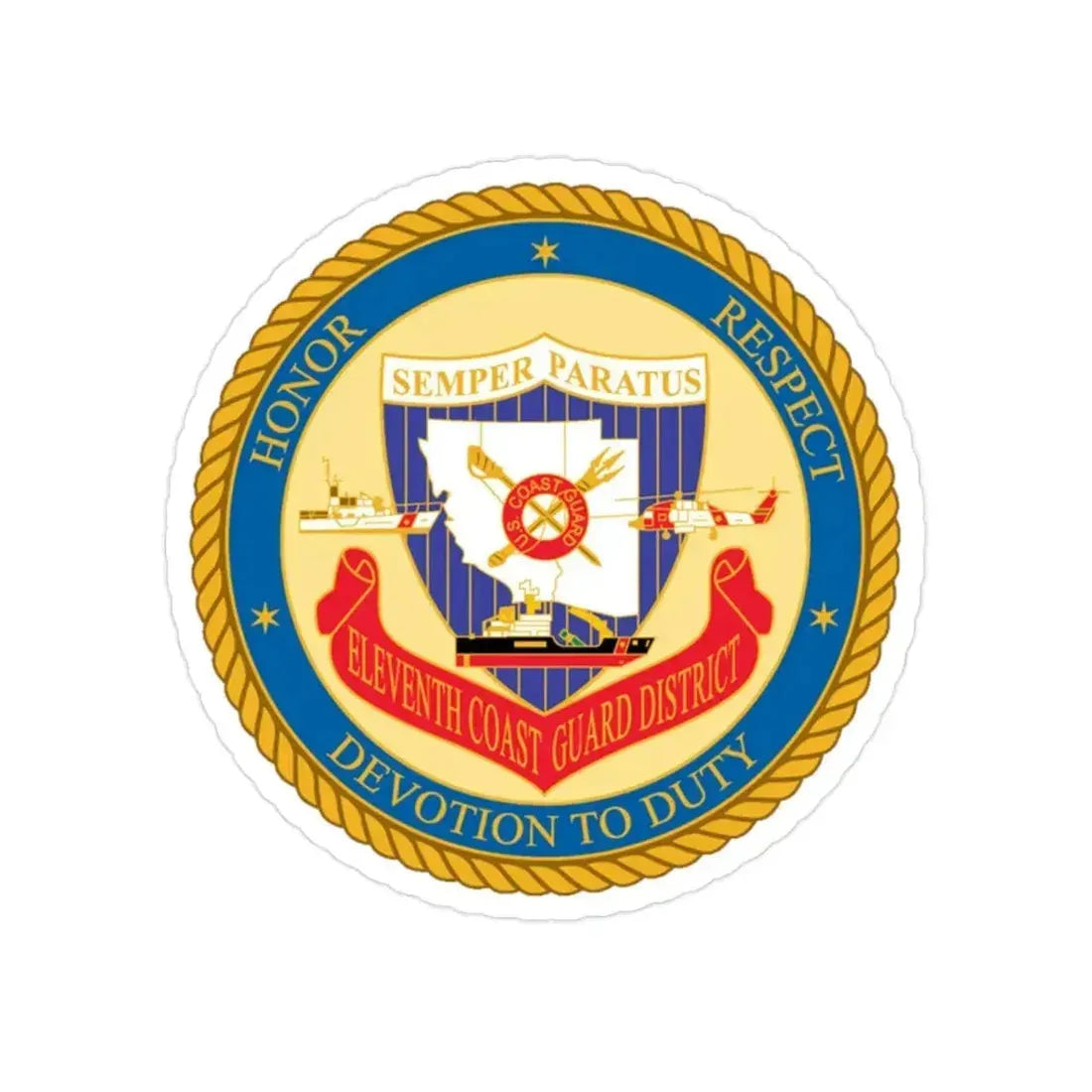 ELEVENTH COAST GUARD DISTRICT (U.S. Coast Guard) Transparent STICKER Die-Cut Vinyl Decal - The Sticker Space