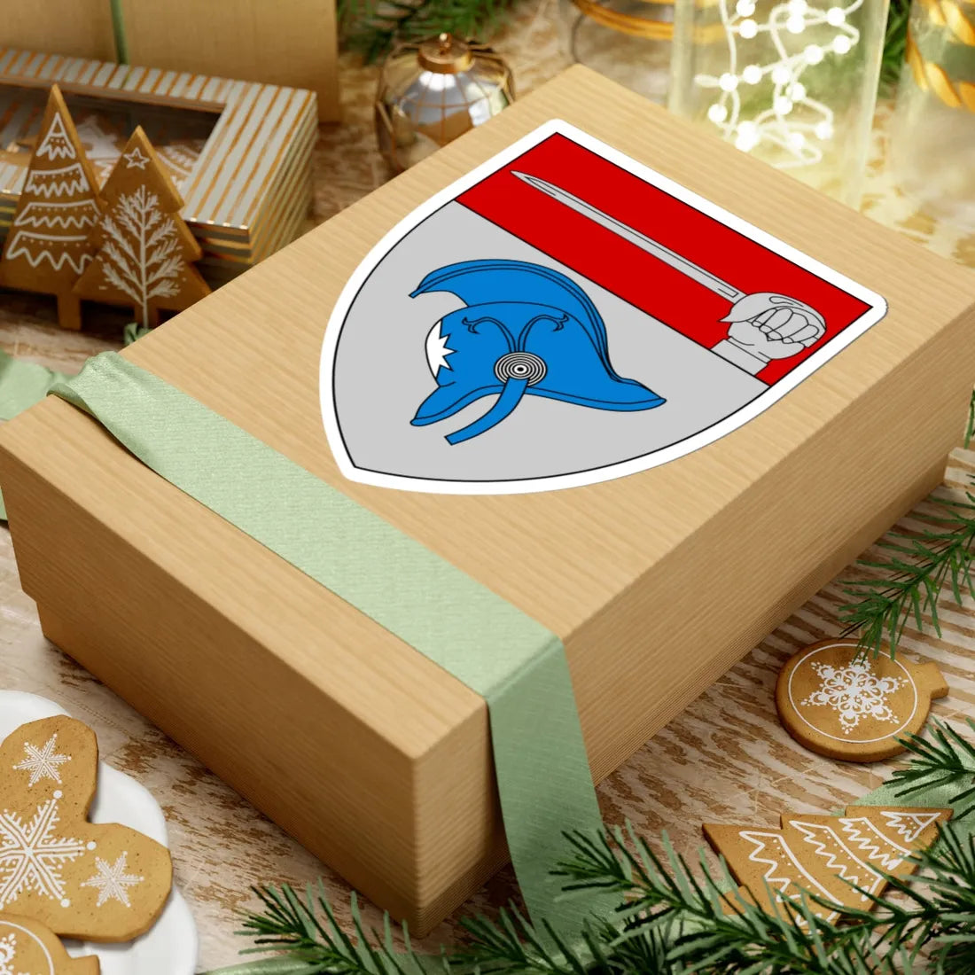 Emblem for the 1-I-JDR (Denmark) (Coat of Arms) STICKER Vinyl Kiss-Cut Decal - The Sticker Space