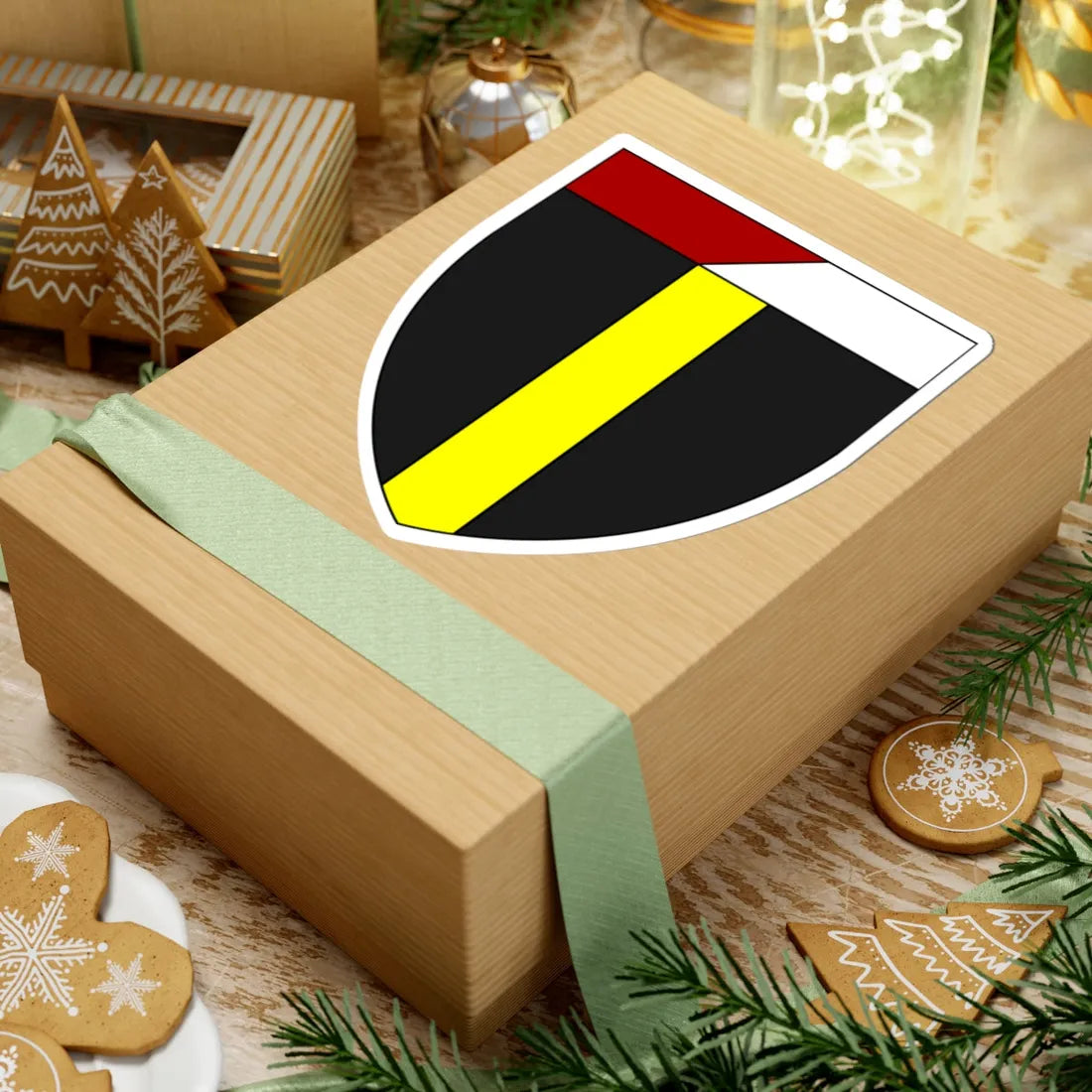 Emblem for the 1-II-KJFR (Denmark) (Coat of Arms) STICKER Vinyl Kiss-Cut Decal - The Sticker Space