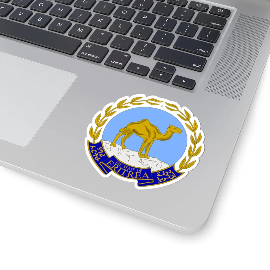 Emblem of Eritrea or argent azur bleu ciel (Spain) (Coat of Arms) STICKER Vinyl Kiss-Cut Decal - The Sticker Space