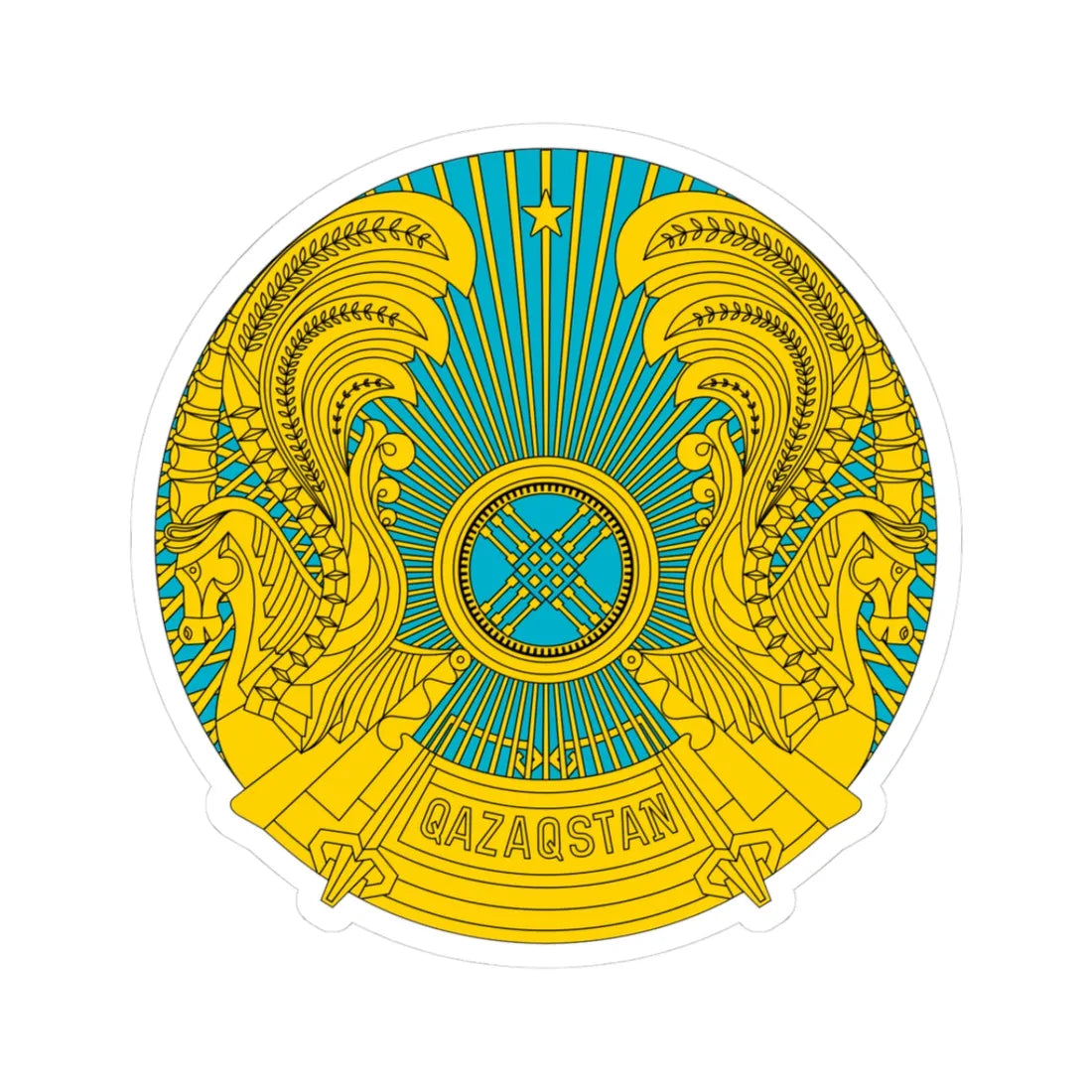 Emblem of Kazakhstan latin (Kazakhstan) (Coat of Arms) STICKER Vinyl Kiss-Cut Decal - The Sticker Space