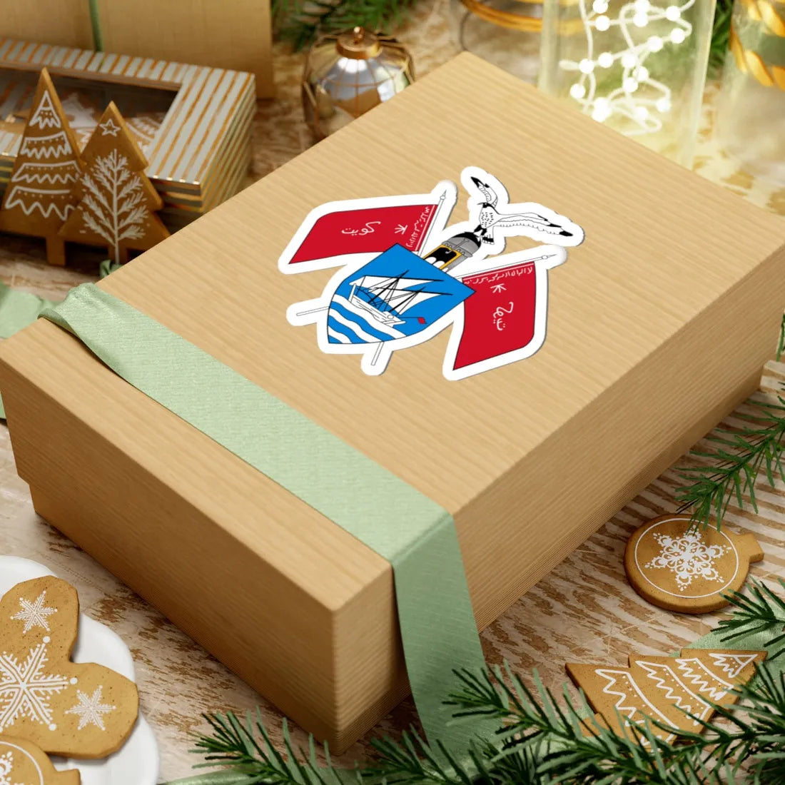 Emblem of Kuwait 1956-1962 (Kuwait) (Coat of Arms) STICKER Vinyl Kiss-Cut Decal - The Sticker Space