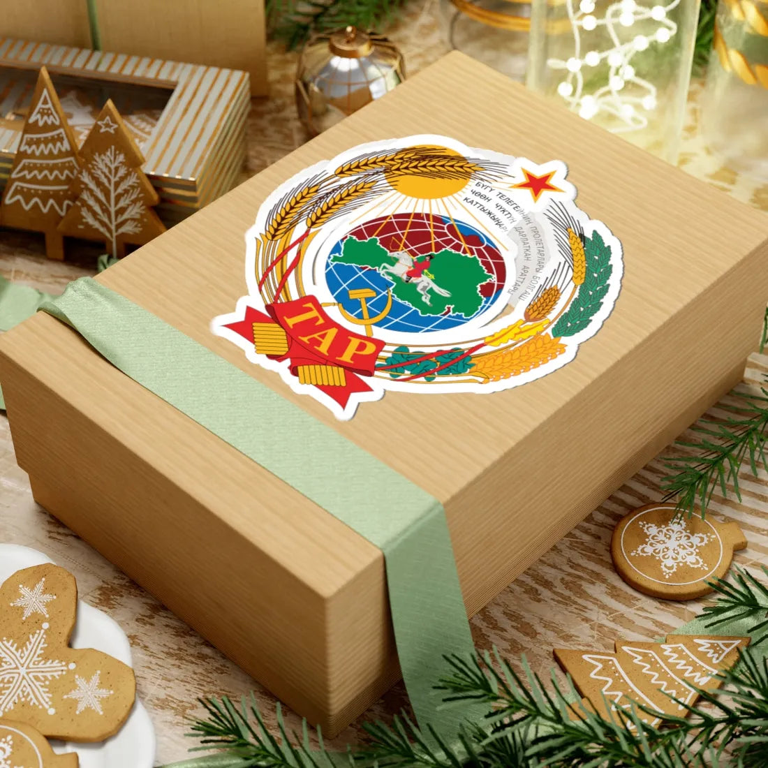 Emblem of the Tuvan Peoples Republic 1943-1944 (Soviet Union) (Coat of Arms) STICKER Vinyl Kiss-Cut Decal - The Sticker Space