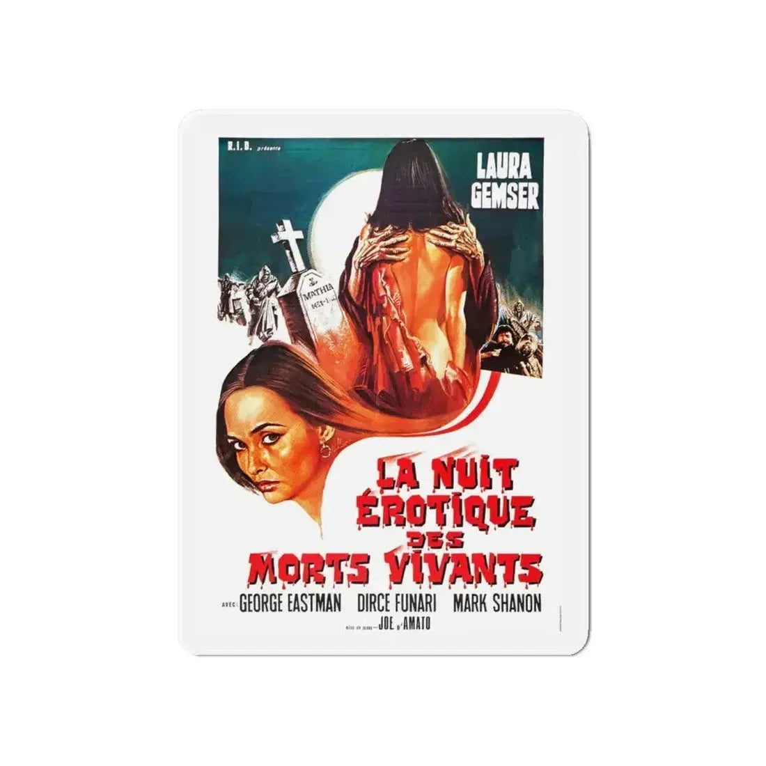 EROTIC NIGHTS OF THE LIVING DEAD (FRENCH) 1980 Movie Poster - Refrigerator Magnet - The Sticker Space