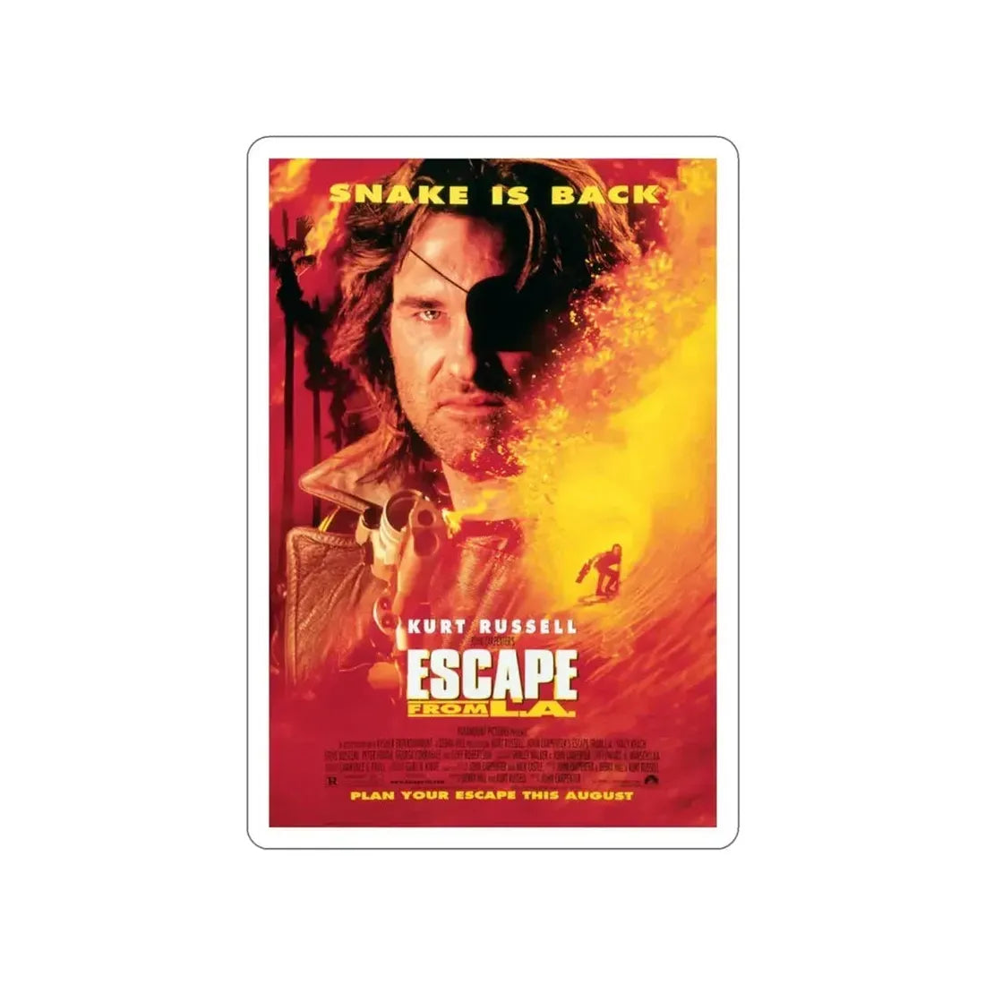 ESCAPE FROM L.A. 1996 Movie Poster STICKER Vinyl Die-Cut Decal - The Sticker Space
