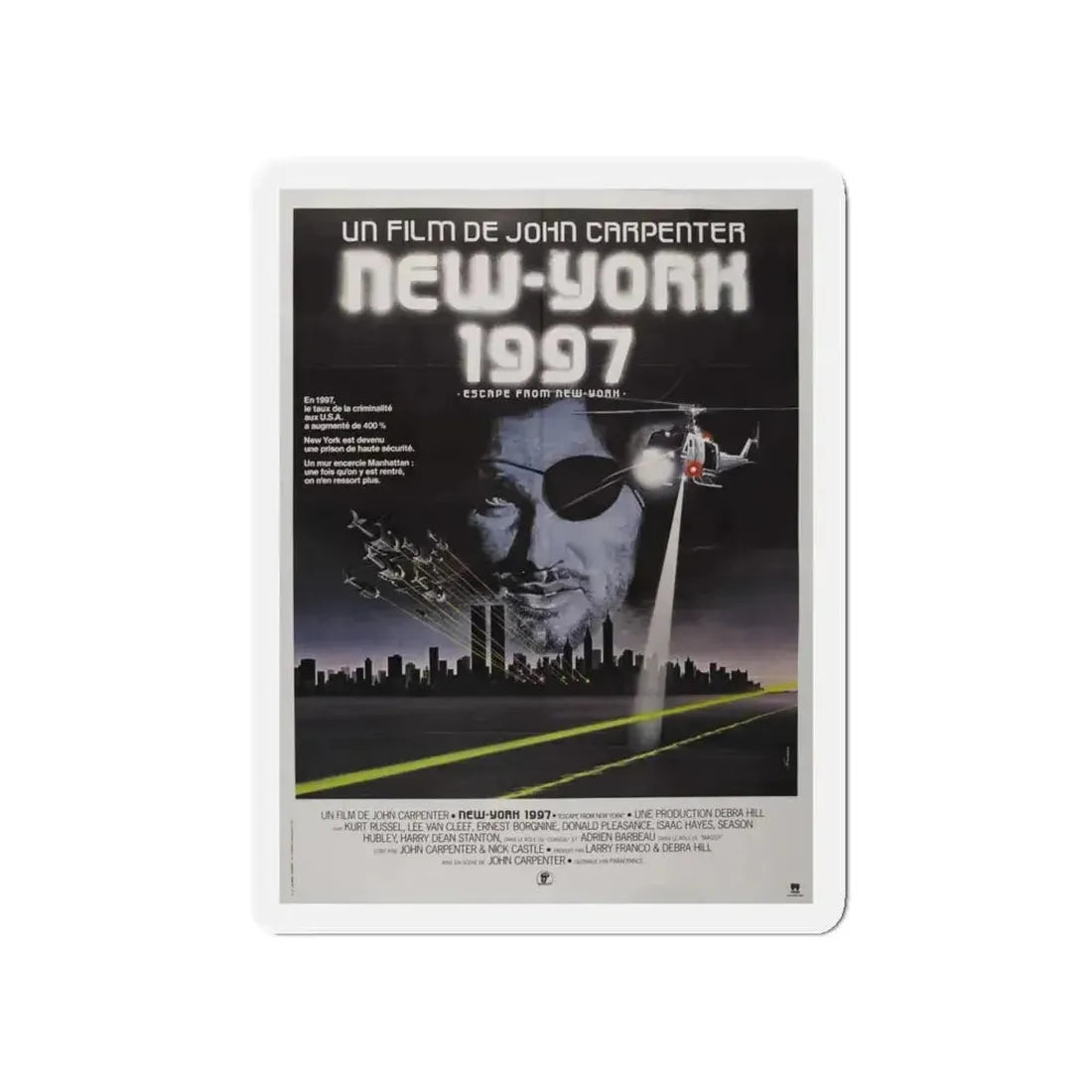 ESCAPE FROM NEW YORK (FRENCH) 1981 Movie Poster - Refrigerator Magnet - The Sticker Space