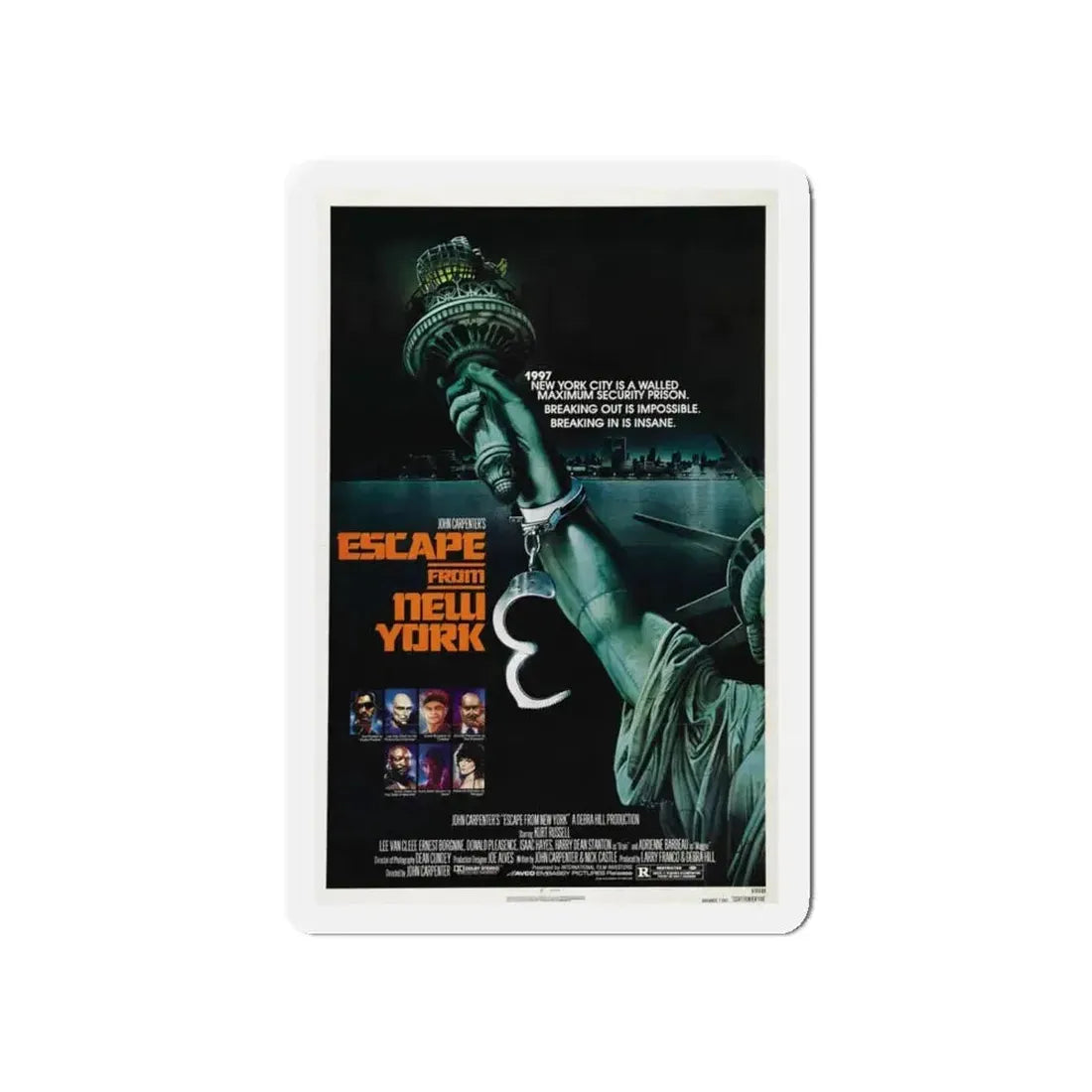 ESCAPE FROM NEW YORK (TEASER) 1981 Movie Poster - Refrigerator Magnet - The Sticker Space