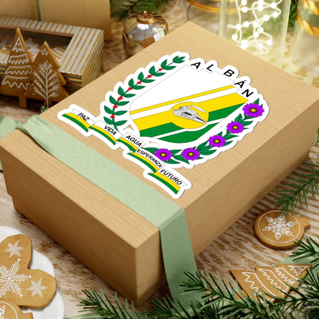 Escudo de Albán - Cundinamarca (Colombia) (Coat of Arms) STICKER Vinyl Kiss-Cut Decal - The Sticker Space