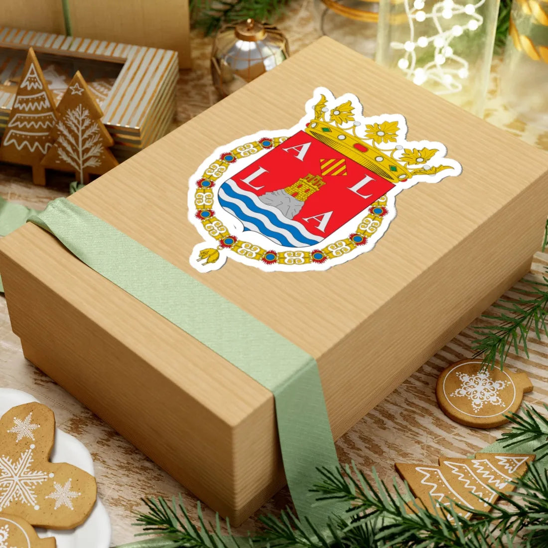 Escudo de Alicante corona abierta (Spain) (Coat of Arms) STICKER Vinyl Kiss-Cut Decal - The Sticker Space