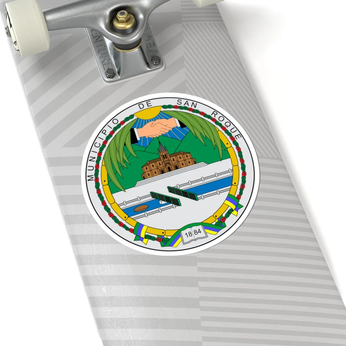 Escudo de San Roque Antioquia (Colombia) (Coat of Arms) STICKER Vinyl Kiss-Cut Decal - The Sticker Space