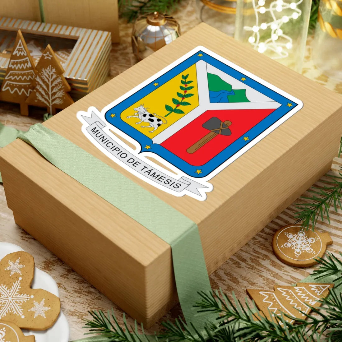 Escudo de Támesis (Colombia) (Coat of Arms) STICKER Vinyl Kiss-Cut Decal - The Sticker Space