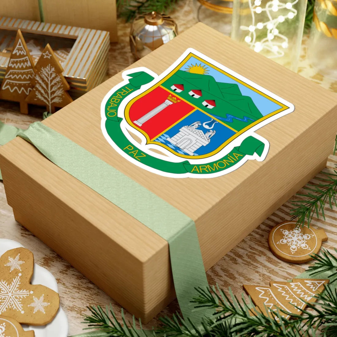 Escudo de Usiacurí (Colombia) (Coat of Arms) STICKER Vinyl Kiss-Cut Decal - The Sticker Space