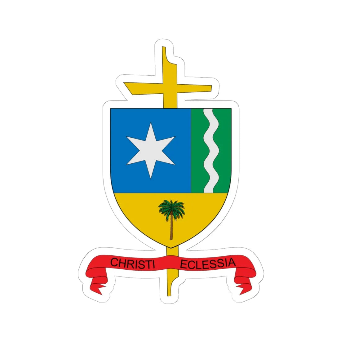 Escudo del Vicariato de Puerto Carreño (Colombia) (Coat of Arms) STICKER Vinyl Kiss-Cut Decal - The Sticker Space