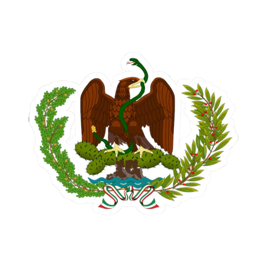 Escudo Nacional de los Estados Unidos Mexicanos 1824-1918 (Mexico) (Coat of Arms) STICKER Vinyl Kiss-Cut Decal - The Sticker Space