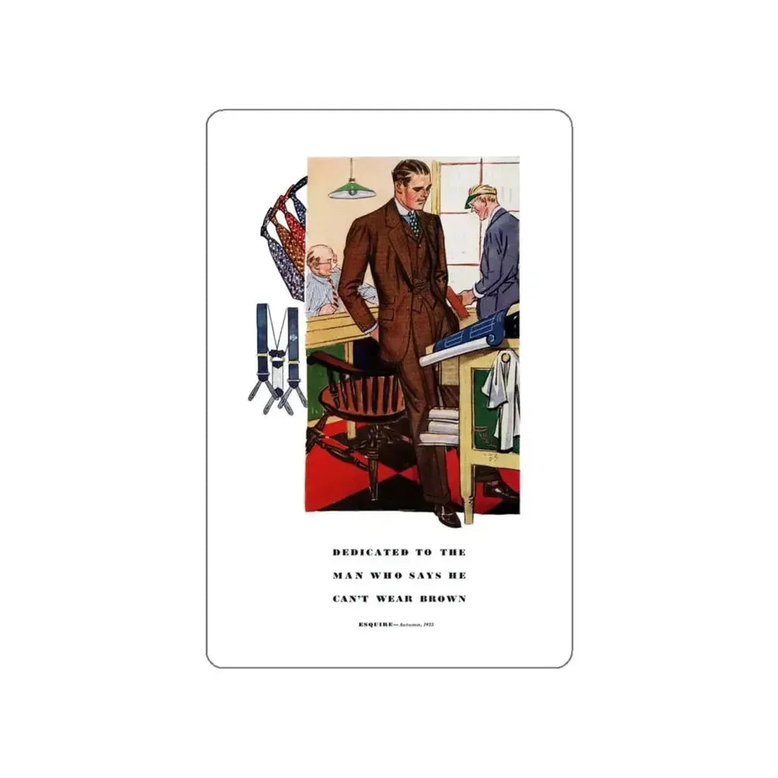 Esquire Fashion Illustration, Autumn 1933 (6) (Magazine Illustration) STICKER Vinyl Die-Cut Decal - The Sticker Space