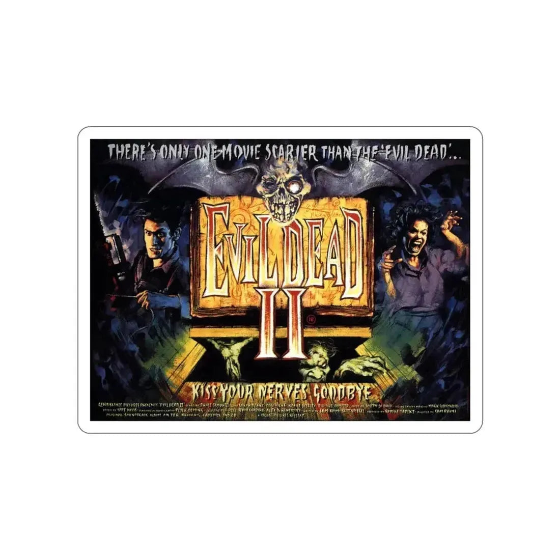 EVIL DEAD 2 (2) 1987 Movie Poster STICKER Vinyl Die-Cut Decal - The Sticker Space