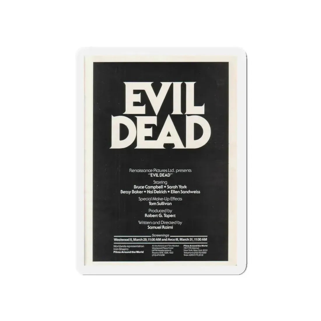 EVIL DEAD (3) 1981 Movie Poster - Refrigerator Magnet - The Sticker Space