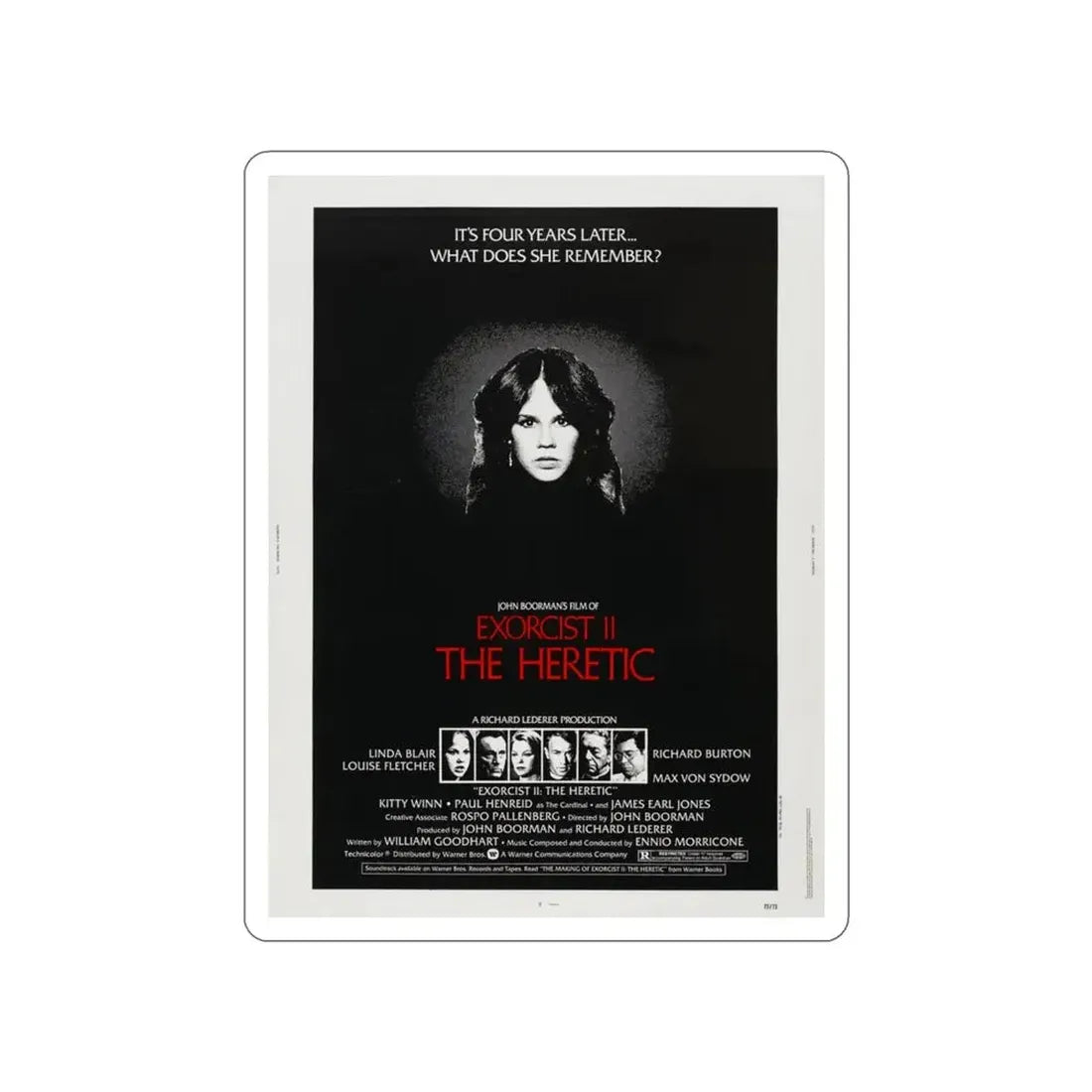 EXORCIST II THE HERETIC 1977 Movie Poster STICKER Vinyl Die-Cut Decal - The Sticker Space