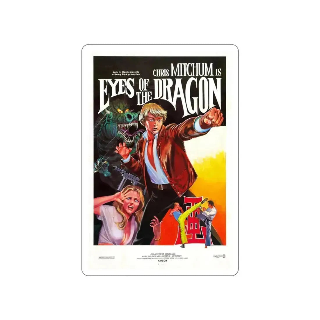 EYES OF THE DRAGON 1978 Movie Poster STICKER Vinyl Die-Cut Decal - The Sticker Space
