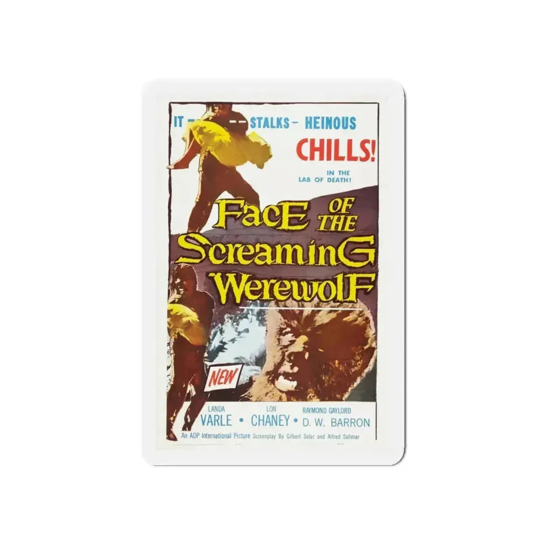FACE OF THE SCREAMING WEREWOLF 1964 Movie Poster - Refrigerator Magnet - The Sticker Space