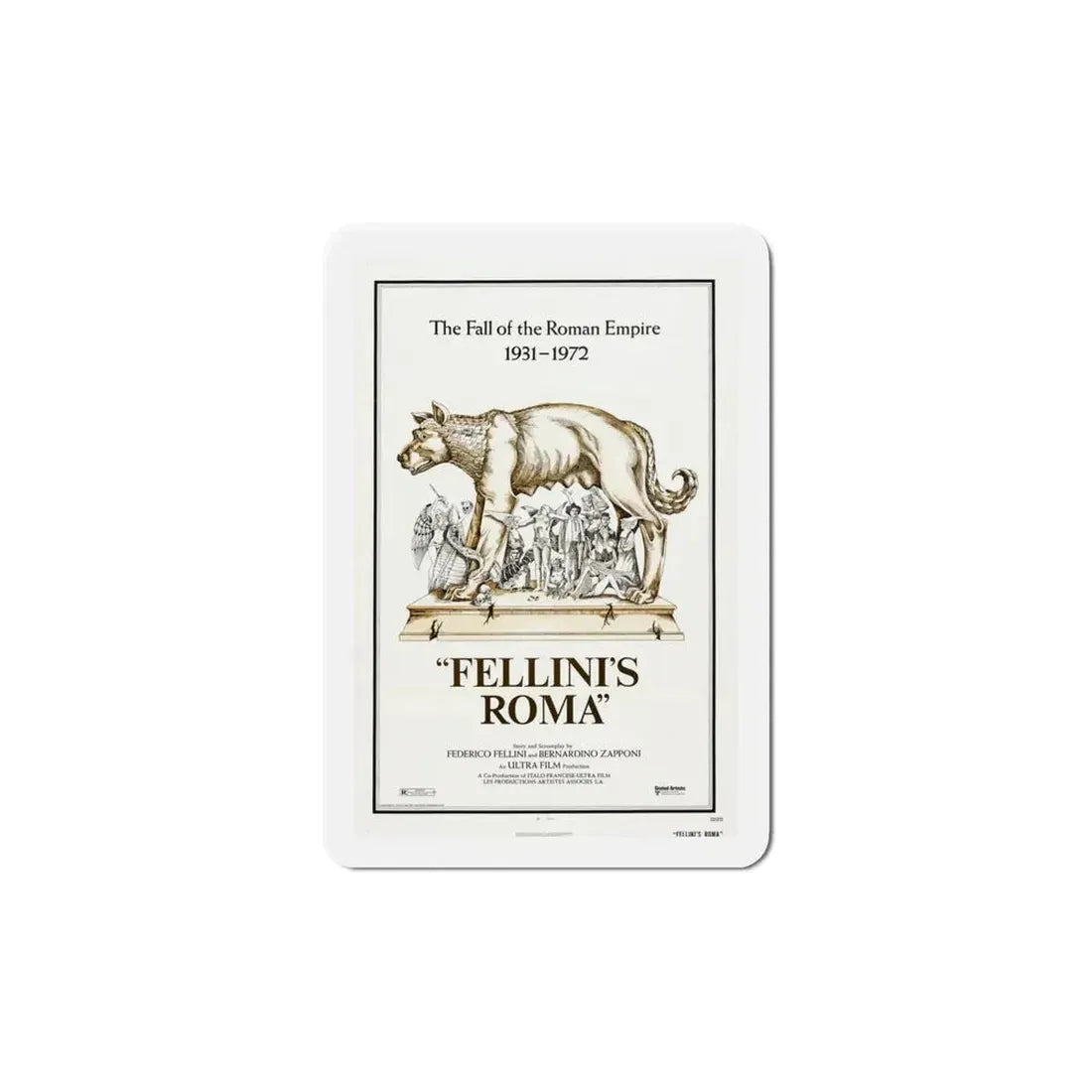Fellini's Roma 1972 Movie Poster Refrigerator Magnet - The Sticker Space