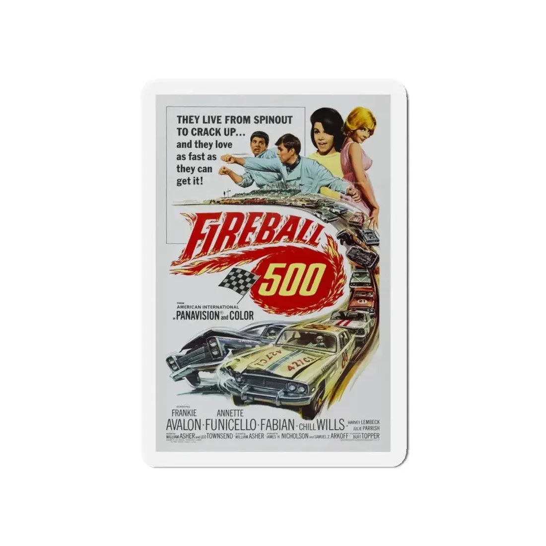 FIREBALL 500 1966 Movie Poster - Refrigerator Magnet - The Sticker Space