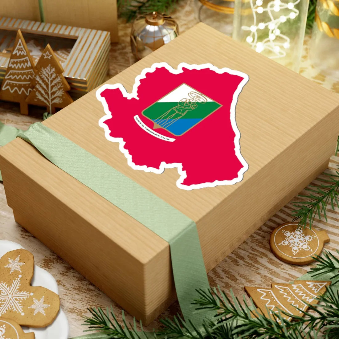 Flag map of Abruzzo (Italy) STICKER Vinyl Kiss-Cut Decal - The Sticker Space