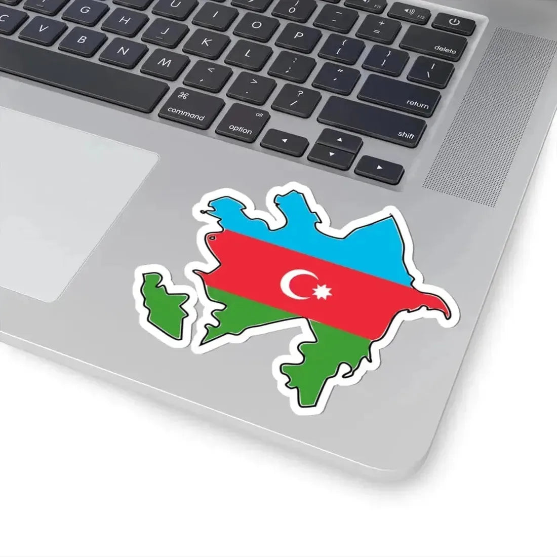 Flag map of Azerbaijan with Baku and Lankaran (Azerbaijan) STICKER Vinyl Kiss-Cut Decal - The Sticker Space