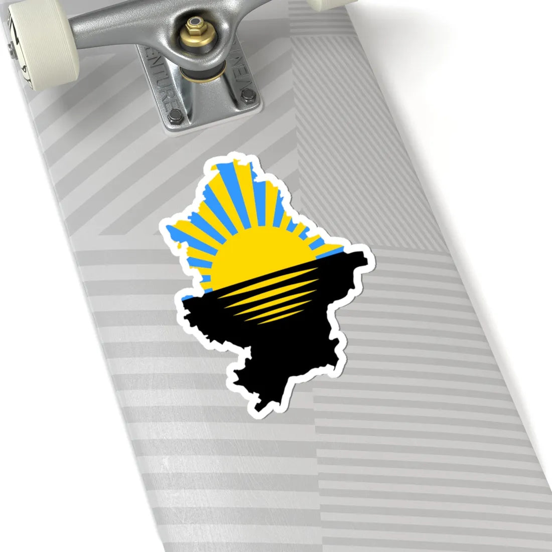 Flag-map of Donetsk Oblast (Ukraine) STICKER Vinyl Kiss-Cut Decal - The Sticker Space