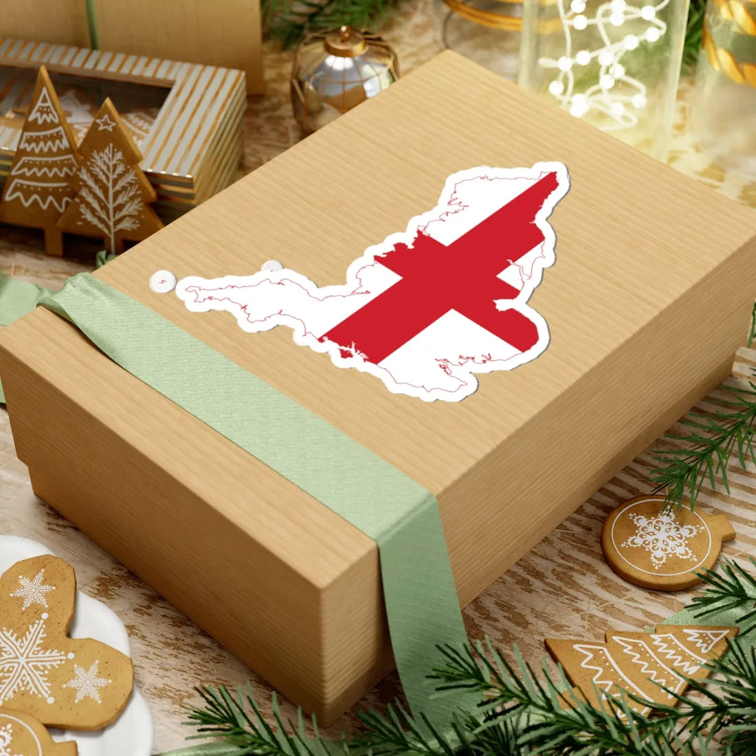 Flag map of England (England) STICKER Vinyl Kiss-Cut Decal - The Sticker Space