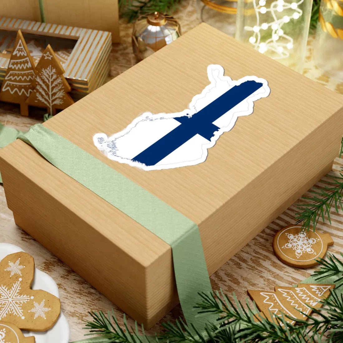 Flag-map of Finland (Finland) STICKER Vinyl Kiss-Cut Decal - The Sticker Space