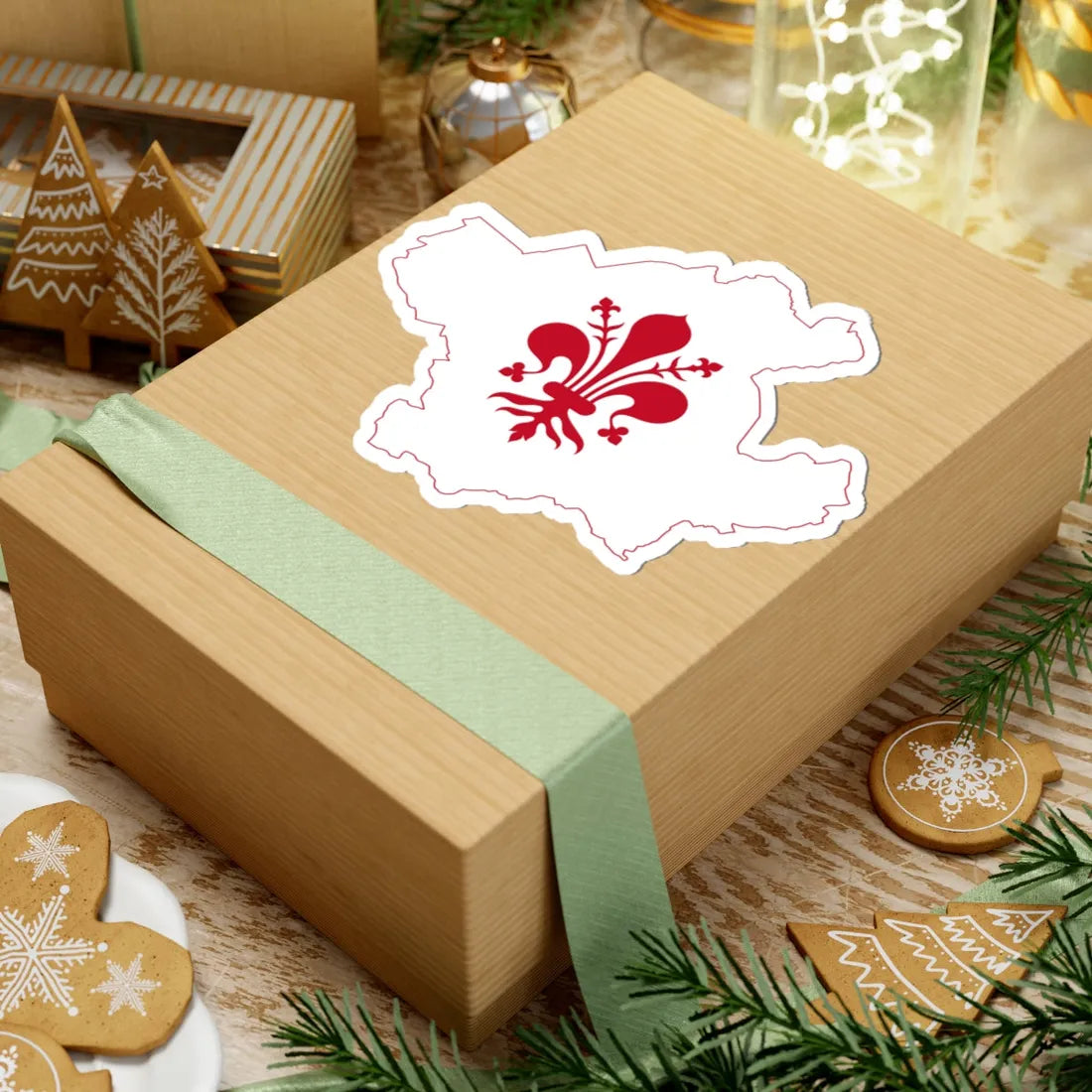 Flag map of Florence (Italy) STICKER Vinyl Kiss-Cut Decal - The Sticker Space