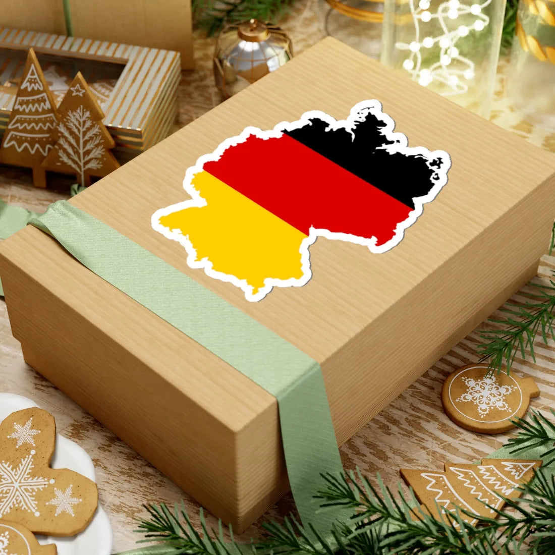 Flag-map of Germany (Germany) STICKER Vinyl Kiss-Cut Decal - The Sticker Space