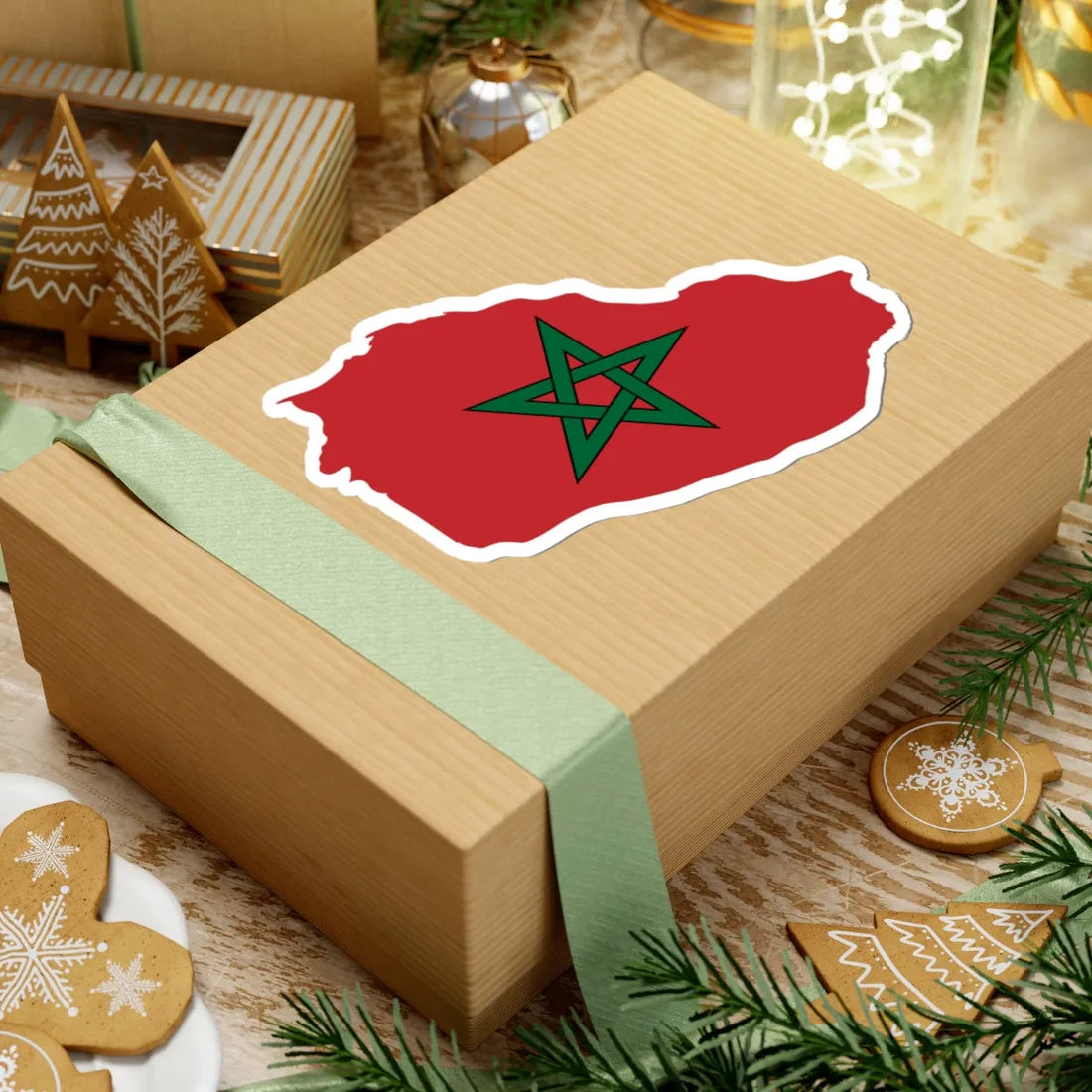 Flag map of Greater Morocco (Morocco) STICKER Vinyl Kiss-Cut Decal - The Sticker Space