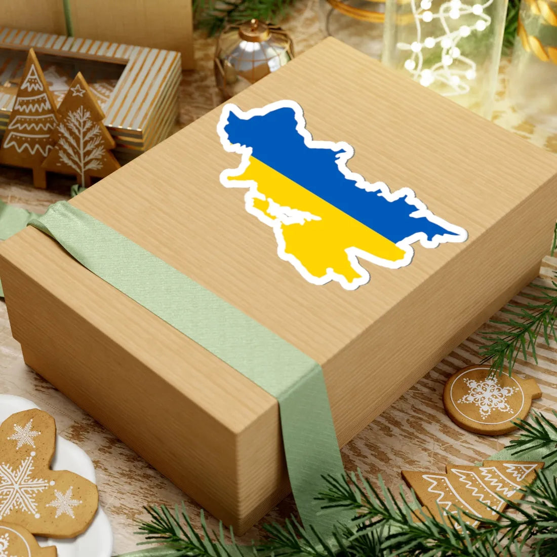 Flag-map of Greater Ukraine (Ukraine) STICKER Vinyl Kiss-Cut Decal - The Sticker Space
