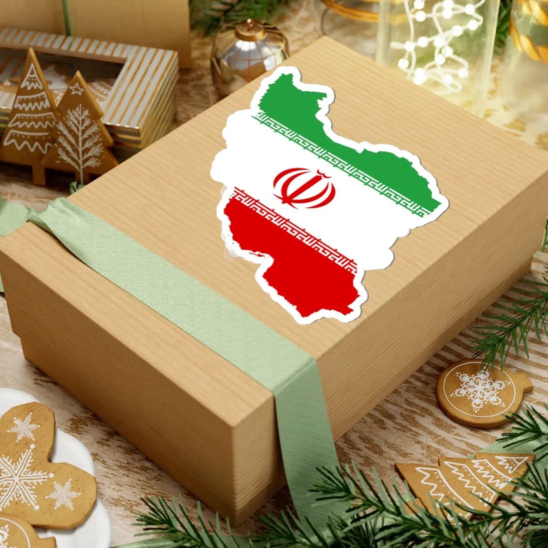 Flag map of Iran (Iran) STICKER Vinyl Kiss-Cut Decal - The Sticker Space