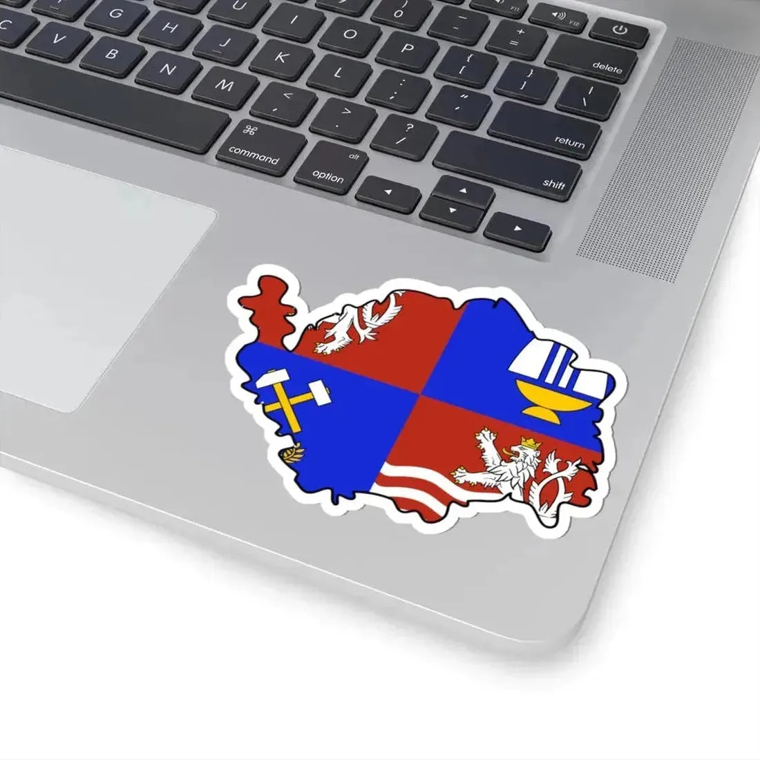 Flag-map of Karlovy Vary Region (Czech Republic) STICKER Vinyl Kiss-Cut Decal - The Sticker Space