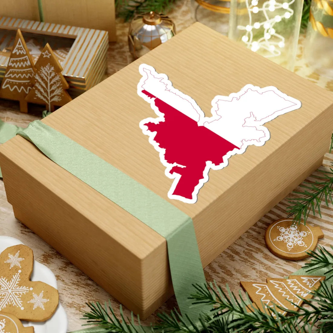 Flag-map of Kranj (Slovenia) STICKER Vinyl Kiss-Cut Decal - The Sticker Space