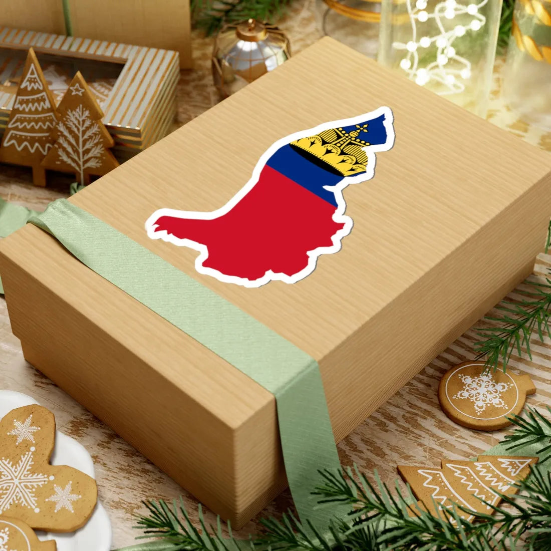 Flag-map of Liechtenstein (Liechtenstein) STICKER Vinyl Kiss-Cut Decal - The Sticker Space