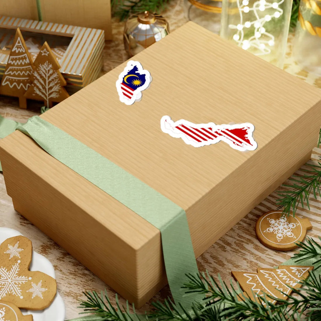 Flag map of Malaysia (Malaysia) STICKER Vinyl Kiss-Cut Decal - The Sticker Space