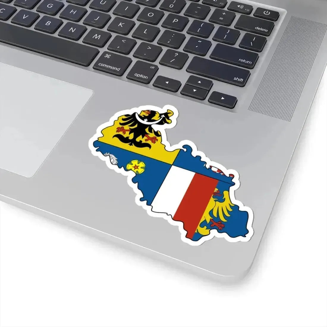Flag-map of Moravian-Silesian Region (Czech Republic) STICKER Vinyl Kiss-Cut Decal - The Sticker Space
